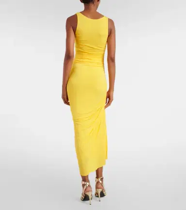 Alaïa Alaïa Asymmetric gathered jersey midi dress | Thumbnail 5