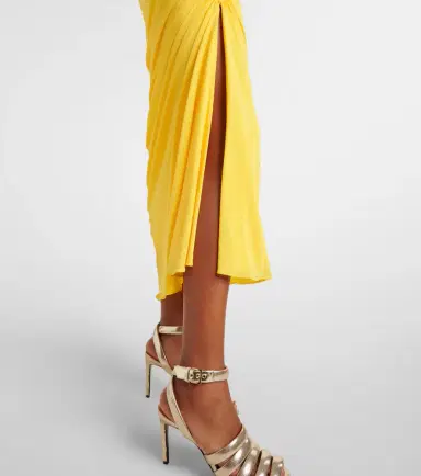 Alaïa Alaïa Asymmetric gathered jersey midi dress | Thumbnail 6