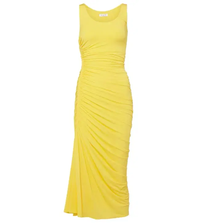 Alaia Alaïa Asymmetric gathered jersey midi dress