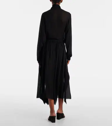 Alaïa Alaïa Low-rise georgette wide-leg pants | Thumbnail 5 Alaïa Alaïa Low-rise georgette wide-leg pants | Thumbnail 5