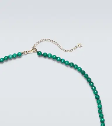 Mateo 14kt gold beaded necklace with malachite | Thumbnail 2 Mateo 14kt gold beaded necklace with malachite | Thumbnail 2