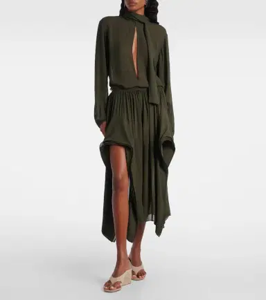 Alaïa Alaïa Ruffled georgette wide-leg pants | Thumbnail 2