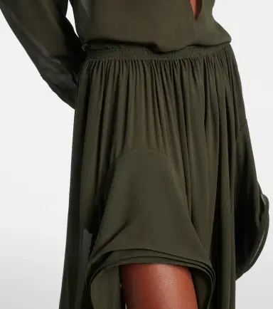 Alaïa Alaïa Ruffled georgette wide-leg pants | Thumbnail 3