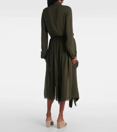 Alaïa Alaïa Ruffled georgette wide-leg pants | Thumbnail 4