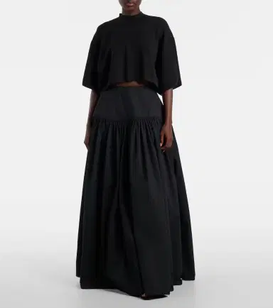 Alaïa Alaïa Gathered cotton poplin maxi skirt | Thumbnail 4 Alaïa Alaïa Gathered cotton poplin maxi skirt | Thumbnail 4