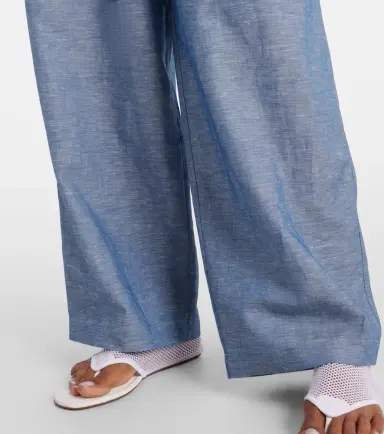 Alaïa Alaïa Cotton and linen wide-leg pants | Thumbnail 3 Alaïa Alaïa Cotton and linen wide-leg pants | Thumbnail 3