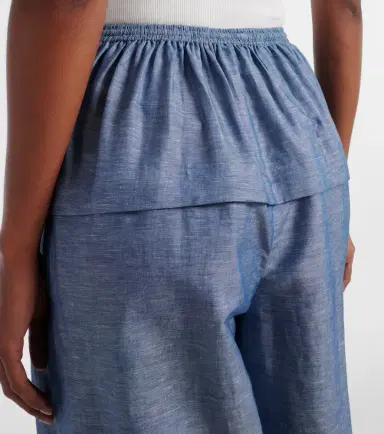 Alaïa Alaïa Cotton and linen wide-leg pants | Thumbnail 4 Alaïa Alaïa Cotton and linen wide-leg pants | Thumbnail 4
