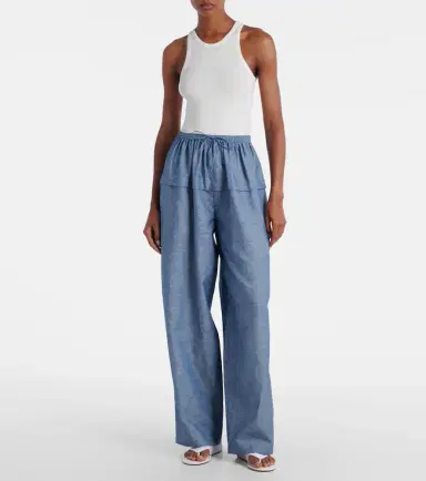 Alaïa Alaïa Cotton and linen wide-leg pants | Thumbnail 6 Alaïa Alaïa Cotton and linen wide-leg pants | Thumbnail 6