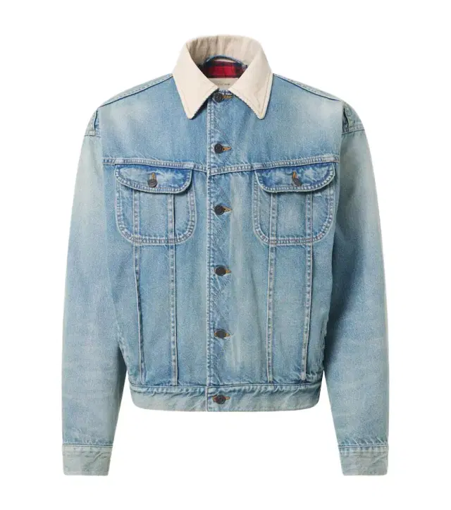 The Row Joret corduroy-trimmed denim jacket