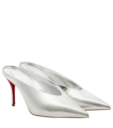 Christian Louboutin Miss Z 80 metallic leather mules | Thumbnail 1 Christian Louboutin Miss Z 80 metallic leather mules | Thumbnail 1