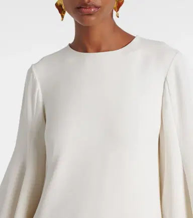 Oscar de la Renta Lace-trimmed silk-blend georgette kaftan | Thumbnail 3