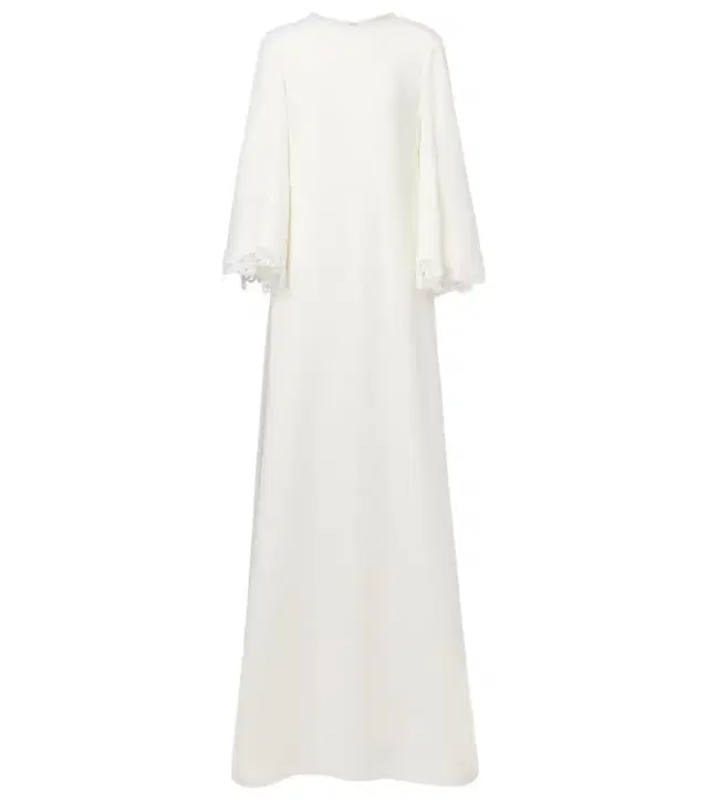 Oscar de la Renta Lace-trimmed silk-blend georgette kaftan