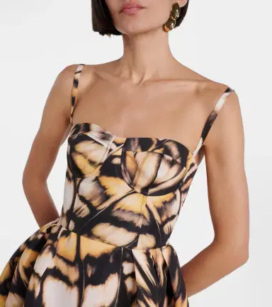 Oscar de la Renta Printed faille cocktail dress | Thumbnail 4