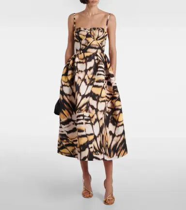 Oscar de la Renta Printed faille cocktail dress | Thumbnail 5