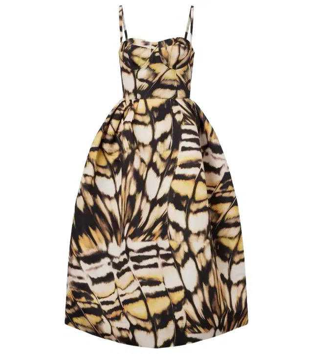 Oscar de la Renta Printed faille cocktail dress