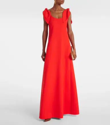 Oscar de la Renta Bow-detail wool-blend gown | Thumbnail 2