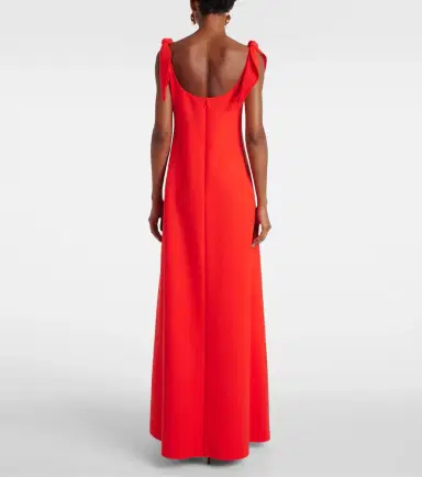 Oscar de la Renta Bow-detail wool-blend gown | Thumbnail 3
