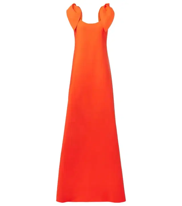 Oscar de la Renta Bow-detail wool-blend gown