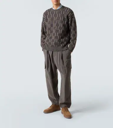 Giorgio Armani Basketweave-knit camel hair sweater | Thumbnail 4