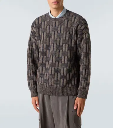 Giorgio Armani Basketweave-knit camel hair sweater | Thumbnail 5