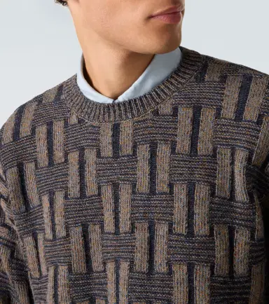 Giorgio Armani Basketweave-knit camel hair sweater | Thumbnail 6