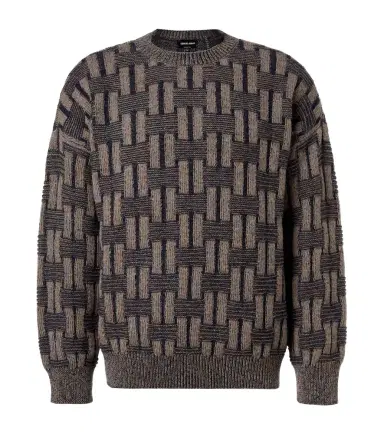 Giorgio Armani Basketweave-knit camel hair sweater | Thumbnail 1
