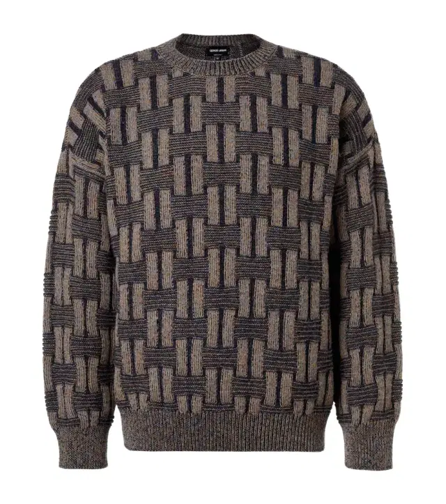 Giorgio Armani Basketweave-knit camel hair sweater