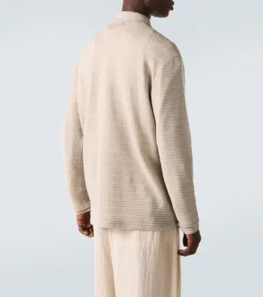 Giorgio Armani Striped virgin wool jersey polo sweater | Thumbnail 2