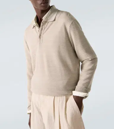 Giorgio Armani Striped virgin wool jersey polo sweater | Thumbnail 5