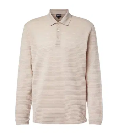 Giorgio Armani Striped virgin wool jersey polo sweater | Thumbnail 1