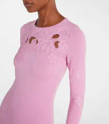 Oscar de la Renta Floral embroidered midi dress | Thumbnail 3
