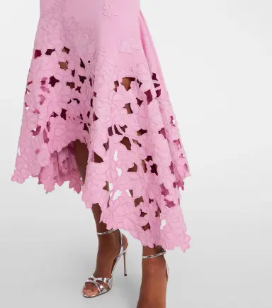 Oscar de la Renta Floral embroidered midi dress | Thumbnail 5