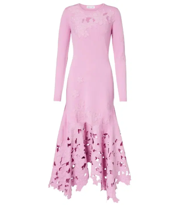 Oscar de la Renta Floral embroidered midi dress