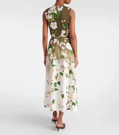 Oscar de la Renta Floral ombré cotton-blend cocktail dress | Thumbnail 2