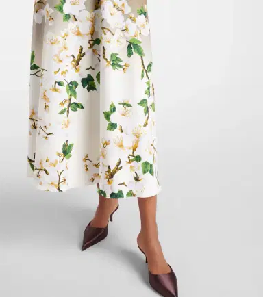 Oscar de la Renta Floral ombré cotton-blend cocktail dress | Thumbnail 6