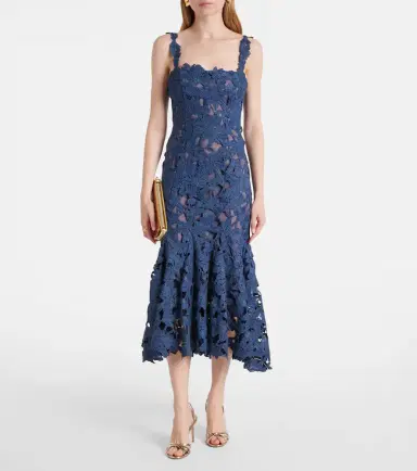Oscar de la Renta Guipure lace midi dress | Thumbnail 4