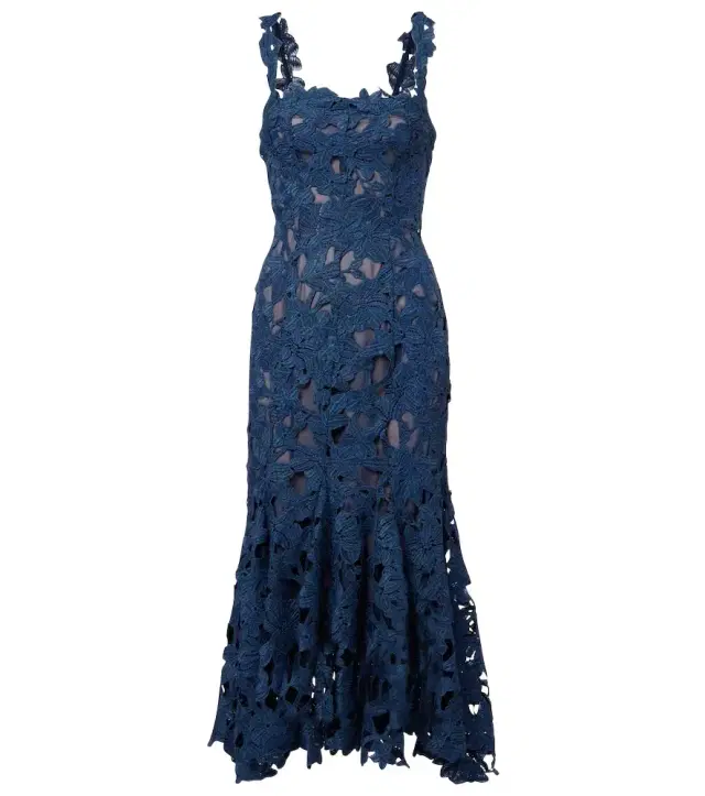 Oscar de la Renta Guipure lace midi dress
