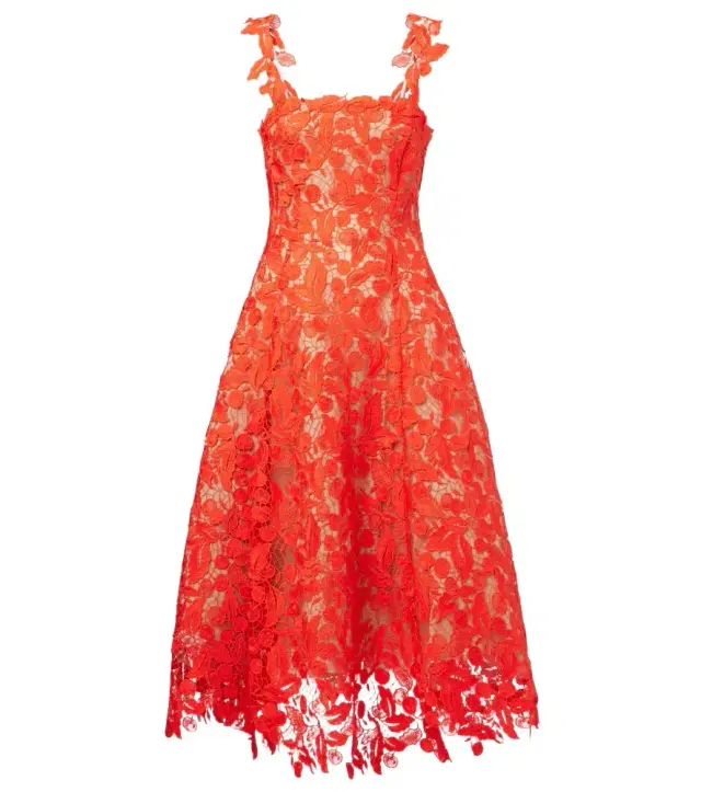 Oscar de la Renta Guipure lace cocktail dress
