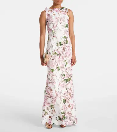 Oscar de la Renta Floral guipure lace gown | Thumbnail 2