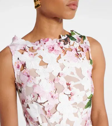 Oscar de la Renta Floral guipure lace gown | Thumbnail 4