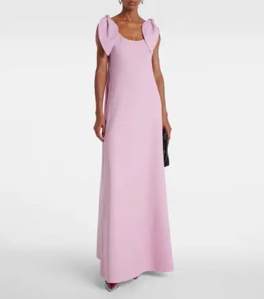 Oscar de la Renta Bow-detail wool-blend maxi dress | Thumbnail 2