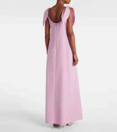 Oscar de la Renta Bow-detail wool-blend maxi dress | Thumbnail 5