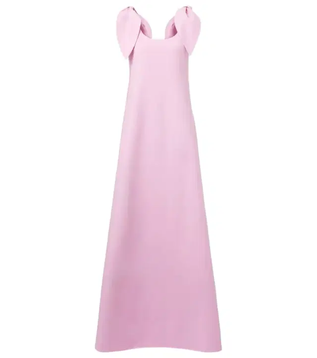 Oscar de la Renta Bow-detail wool-blend maxi dress