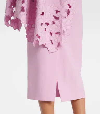 Oscar de la Renta Cape-detail wool-blend midi dress | Thumbnail 5