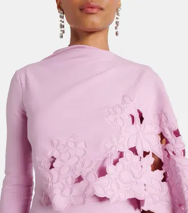 Oscar de la Renta Cape-detail wool-blend midi dress | Thumbnail 6