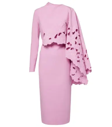 Oscar de la Renta Cape-detail wool-blend midi dress | Thumbnail 1