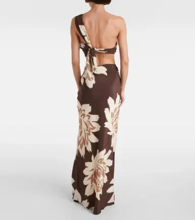 SIR Floral one-shoulder silk satin top | Thumbnail 3