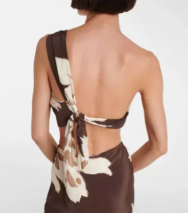 SIR Floral one-shoulder silk satin top | Thumbnail 4