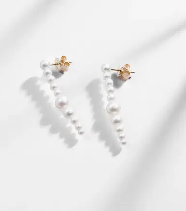 Sophie Bille Brahe Sienna Moon 14kt gold drop earrings with pearls | Thumbnail 2 Sophie Bille Brahe Sienna Moon 14kt gold drop earrings with pearls | Thumbnail 2