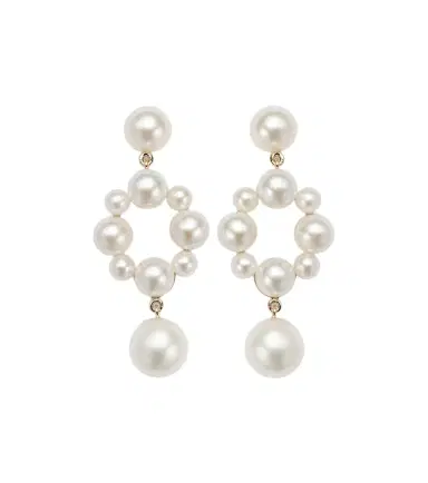 Sophie Bille Brahe 14kt gold earrings with freshwater pearls | Thumbnail 1 Sophie Bille Brahe 14kt gold earrings with freshwater pearls | Thumbnail 1
